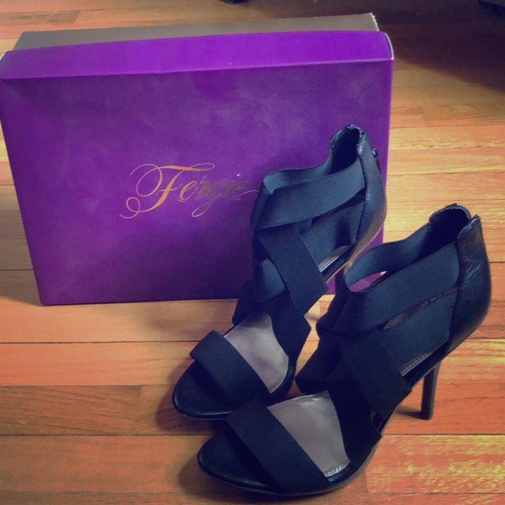 NWB Fergie Deception Black Heels; Size 8.5